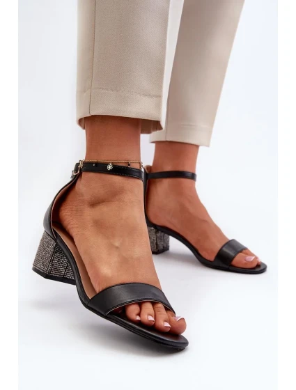 Sandále na podpätku model 195742 Step in style Sandále na podpätku model 195742 Step in style