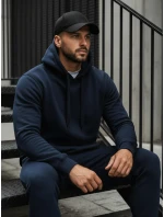Pánská mikina s kapucí tmavě modrá model 21961993 - FashionStreet