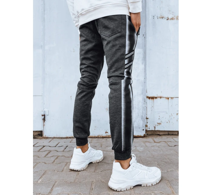 Pánske tmavosivé tepláky FashionStreet UX4197