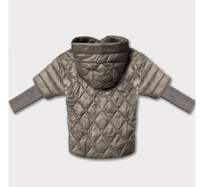 Dámska ľahká bunda Minority s pletenými rukávmi Dark Beige (M2-6701-62)