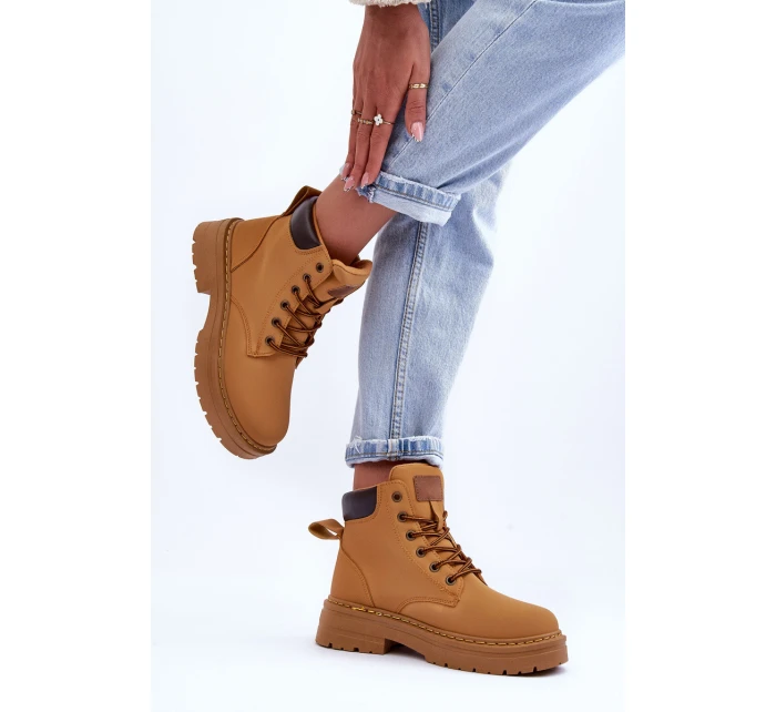 Damskie Trapery Botki Ocieplane Brązowe Corbin