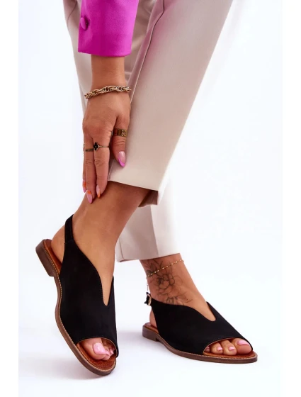 Dámske semišové sandále Lewski Topánky 3220/X Čierne Dámske semišové sandále Lewski Topánky 3220/X Čierne