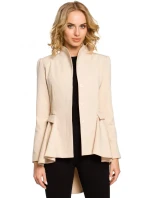 Asymetrický frak s golierom a zapínaním na gombíky M165 - čierny - Moe