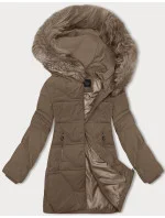 Béžová dámska zimná bunda s kapucňou J Style (16M9099-62) Béžová dámska zimná bunda s kapucňou J Style (16M9099-62)
