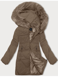 Béžová dámska zimná bunda J Style s kapucňou (16M9099-62)