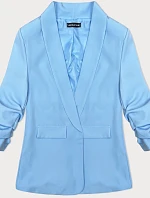 Tenká bunda s volánovými rukávmi modrá (22-356)