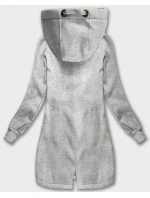 Svetlošedá dámska dlhá mikina s kapucňou (AMG-675/2) Svetlošedá dámska dlhá mikina s kapucňou (AMG-675/2)