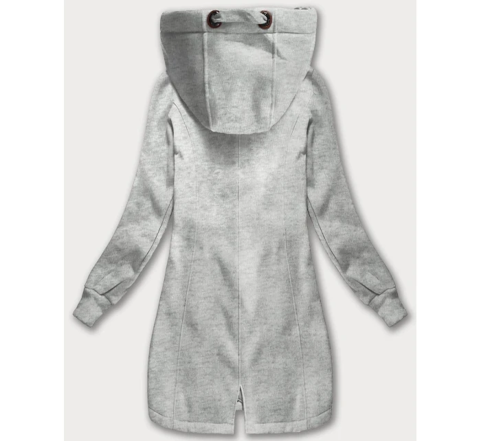 Svetlošedá dámska dlhá mikina s kapucňou (AMG-675/2) Svetlošedá dámska dlhá mikina s kapucňou (AMG-675/2)