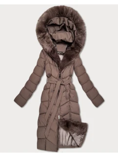 Damska kurtka zimowa z panelem brązowa model 21721918 - S'WEST