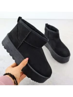 Dámske semišové snehové topánky čierne Potocki 16322