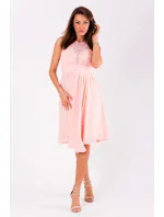 Dámské společenské šaty středně dlouhé růžové Růžová / S model 15043233 - EVA&LOLA Dámské společenské šaty středně dlouhé růžové Růžová / S model 15043233 - EVA&LOLA