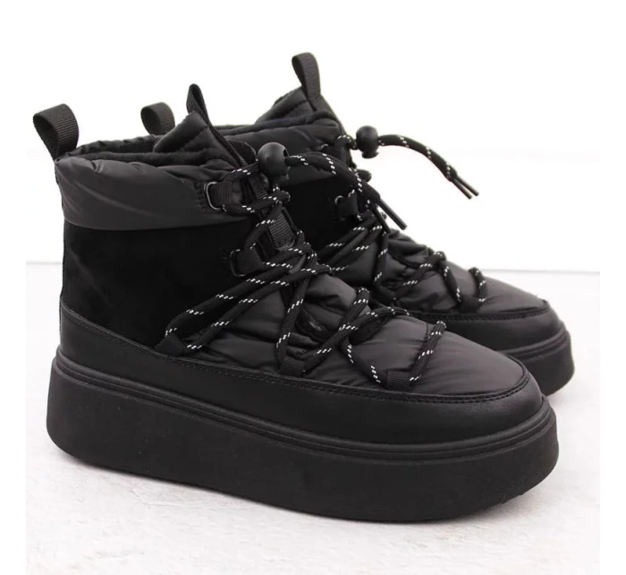 Dámske snehové topánky na pltform 24-72302BK / WOL280A Black - Potocki Dámske snehové topánky na pltform 24-72302BK / WOL280A Black - Potocki