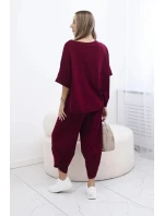 Bavlněný komplet halenka a kalhoty model 21770358 bordó - Kesi Bavlněný komplet halenka a kalhoty model 21770358 bordó - Kesi