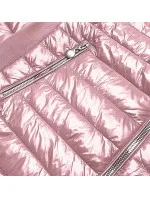 Ružová dámska lesklá bunda (7210-52)