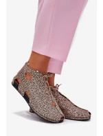 Wzorzyste Skórzane Botki Maciejka 03426-49 Panterka