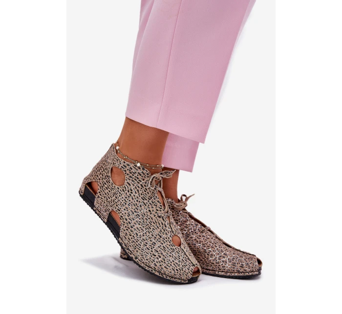 Wzorzyste Skórzane Botki Maciejka 03426-49 Panterka