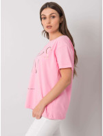 Dámske ružové bavlnené tričko s potlačou