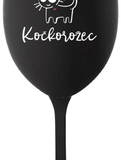 JSEM KOČKONALÁ. KOČKOROŽEC - černá sklenice na víno 350 ml
