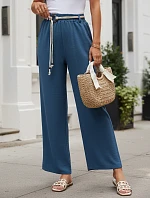 Dámske nohavice so širokými nohavicami, modré, FashionStreet UY3071