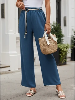 Dámske nohavice so širokými nohavicami, modré, FashionStreet UY3071