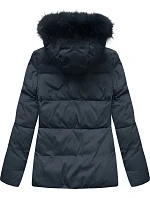 Dámska krátka zimná prešívaná bunda Dark Blue (7694) Dámska krátka zimná prešívaná bunda Dark Blue (7694)
