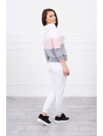 Farebná pruhovaná sada biela + púdrová ružová Farebná pruhovaná sada biela + púdrová ružová