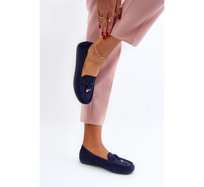 Damskie Zamszowe Klasyczne Mokasyny Granatowe Ontala Damskie Zamszowe Klasyczne Mokasyny Granatowe Ontala