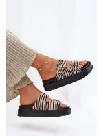 Klapki Damskie Z Klamrami Na Platformie Zebra Nilatha