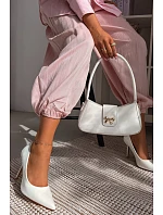 Klasické lakované lodičky z imitace kůže bílé Odira