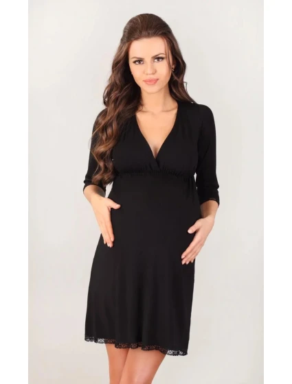 Dámska nočná košeľa 3024 Black - LupoLine Dámska nočná košeľa 3024 Black - LupoLine