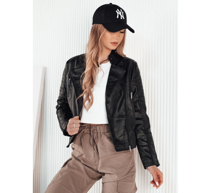 Dámská kožená bunda black Dstreet model 21974141 - FashionStreet Dámská kožená bunda black Dstreet model 21974141 - FashionStreet