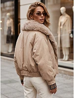 Krótka kurtka damska z  beżowa model 22341035 - FashionStreet