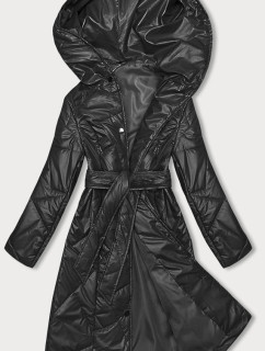 Černá prošívaná bunda na patentky (B8179-1)