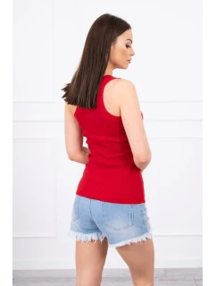 Rebrovaná blúzka s blúzkou červená