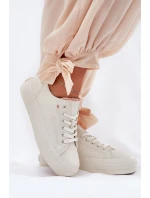 Dámské Tenisky Z Eko Kůže Big Star model 21690713 Světle Béžové - Big Star Shoes Dámské Tenisky Z Eko Kůže Big Star model 21690713 Světle Béžové - Big Star Shoes