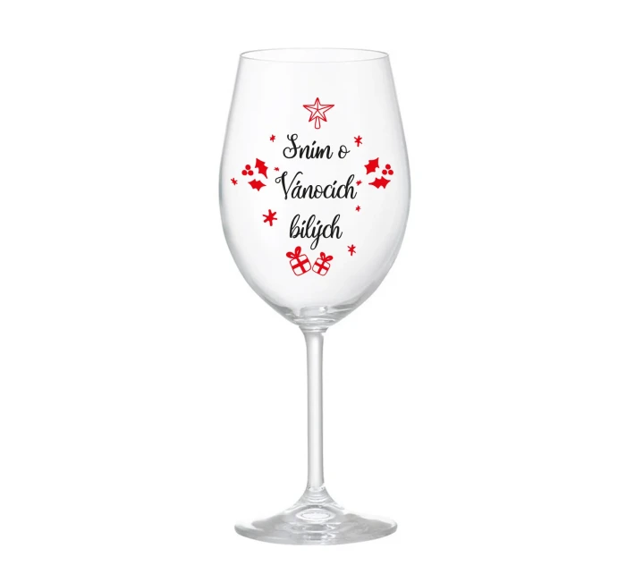 SNÍM O VÁNOCÍCH BÍLÝCH - čirá sklenice na víno 350 ml SNÍM O VÁNOCÍCH BÍLÝCH - čirá sklenice na víno 350 ml