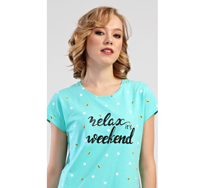 Dámska nočná košeľa s krátkym rukávom Relax weekend
