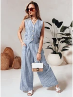 dámské pruhované kalhoty s širokými nohavicemi modré Dstreet model 21988974 - FashionStreet