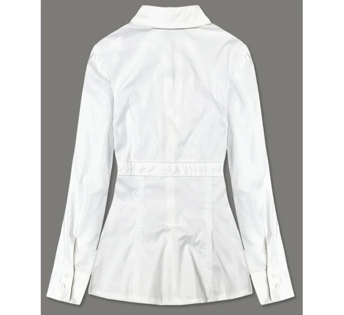 Bílá dámská košile se pro zapínání ve výstřihu model 18406802 - S&G Collection