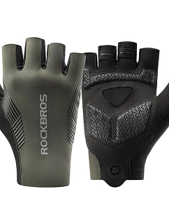Cyklistické rukavice Rockbros jar/leto/podzim, krátke prsty, veľkosť: XL - zelené