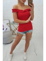 Španielska blúzka s volánikmi červená Španielska blúzka s volánikmi červená