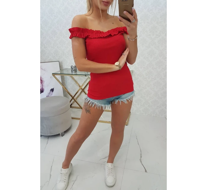 Španielska blúzka s volánikmi červená Španielska blúzka s volánikmi červená
