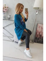 Oversize blúzka s potlačou dúhových pier marine Oversize blúzka s potlačou dúhových pier marine