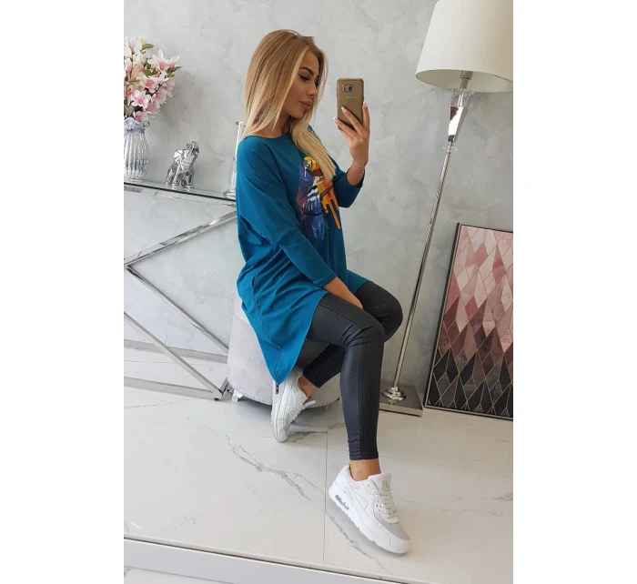 Oversize blúzka s potlačou dúhových pier marine Oversize blúzka s potlačou dúhových pier marine