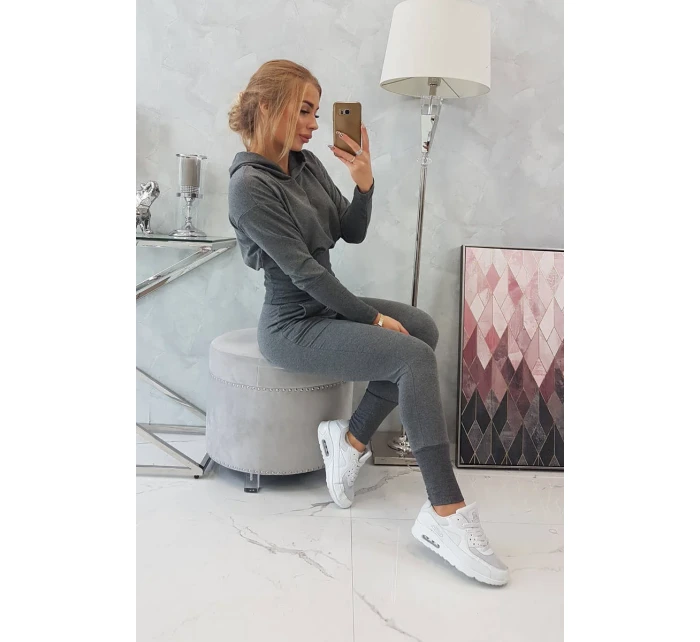 model 18747593 žebrovaná sada v grafitové barvě - K-Fashion model 18747593 žebrovaná sada v grafitové barvě - K-Fashion