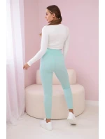 Pruhované legíny mätová