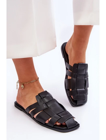 Dámské pruhované pantofle Černá model 21622411 - Boto