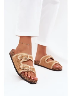 dámské pantofle se zlatými sponami Camel model 21705527 - Boto