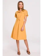 Dámské košilové šaty Yellow model 17603502 - STYLOVE Dámské košilové šaty Yellow model 17603502 - STYLOVE
