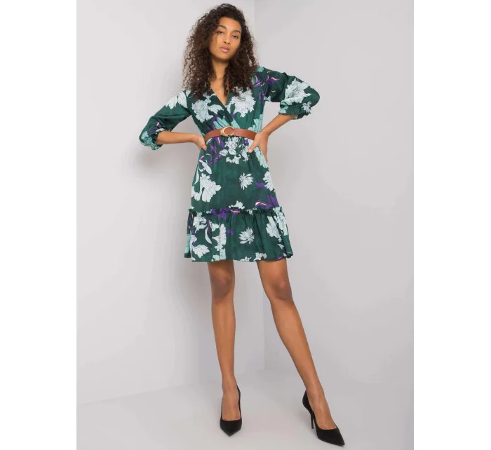 Dámské šaty LC SK 22K model 18517232 tmavě zelená - FPrice Dámské šaty LC SK 22K model 18517232 tmavě zelená - FPrice